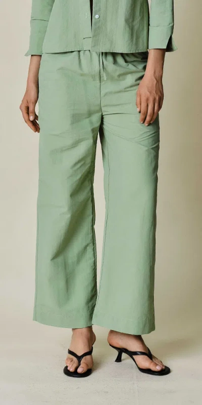 Claudent Drawstring Pant Sage In Green