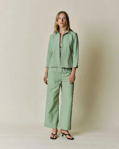 Claudent Drawstring Pant Sage In Green
