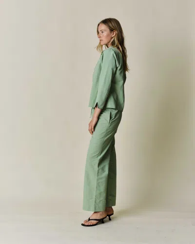 Claudent Drawstring Pant Sage In Green