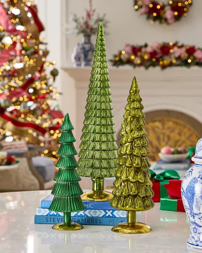 Cody Foster & Co Green Large Hue Trees, Set Of 3 In Multi