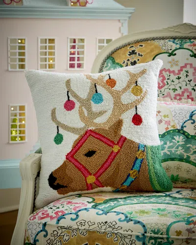 C & F Reindeer Ornament Pillow, 18" In Multi