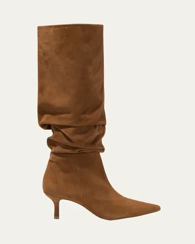 Simkhai Jordi Suede Kitten-heel Boots In Brown