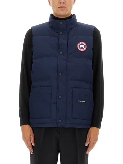 Canada Goose Charcoal Polyester Blend Freestyle Sleeveless Down Jacket In Blue