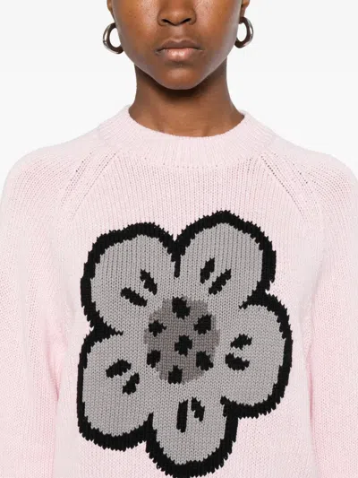 Kenzo Pink Cotton Blend Sweater In Pink