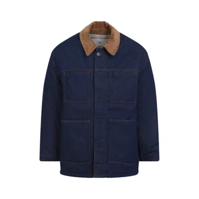 Ami Alexandre Mattiussi Ami Paris Denim Padded Jacket In Blue