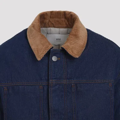 Ami Alexandre Mattiussi Ami Paris Denim Padded Jacket In Blue