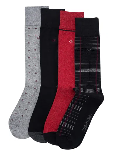 Calvin Klein Assorted 4-pack Dress Socks In Black