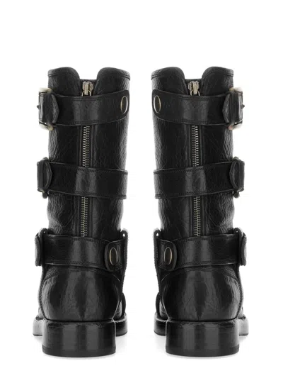 Dolce & Gabbana Leather Boot With Buckles In Multi