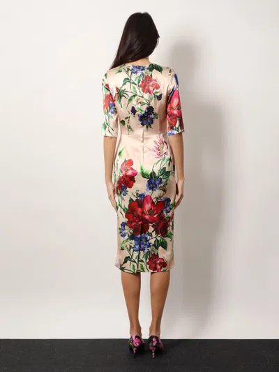 Dolce & Gabbana Midi Dress With Floral Print In Multi