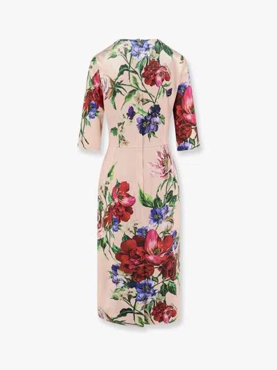 Dolce & Gabbana Midi Dress With Floral Print In Multi