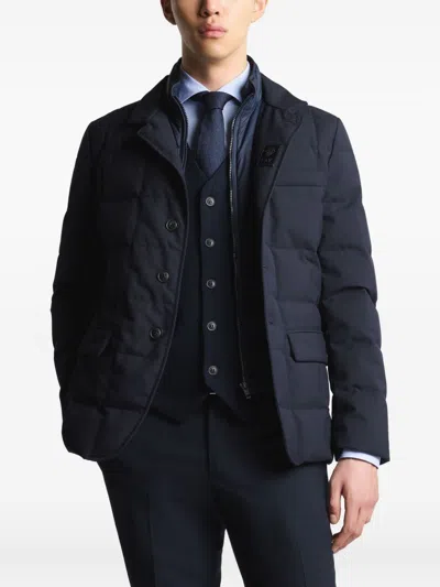 Fay Padded Down Coat Stand-up Collar In Blue