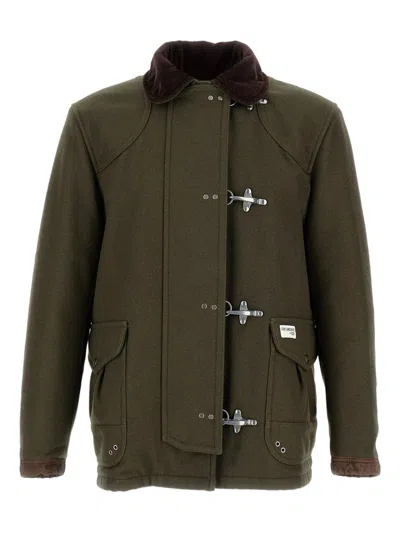 Fay Jacket Wool Blend Contrast Collar In Multi