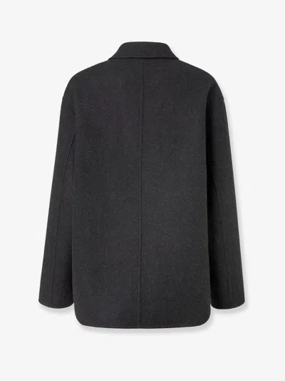 Fendi Felt Wool Coat Coats And Trench Coats Gray In Black
