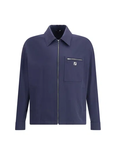 Fendi Men New Rich Jacket In Blue