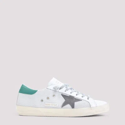 Golden Goose Superstar White Low-top Sneaker With Star Patch On The Side And Lettering Logo In Leather Man