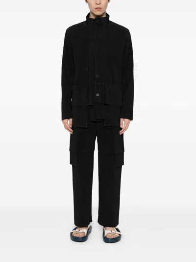Issey Miyake Long Sleeve Shirt Featuring Large Front Pockets In Black