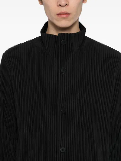 Issey Miyake Long Sleeve Shirt Featuring Large Front Pockets In Black