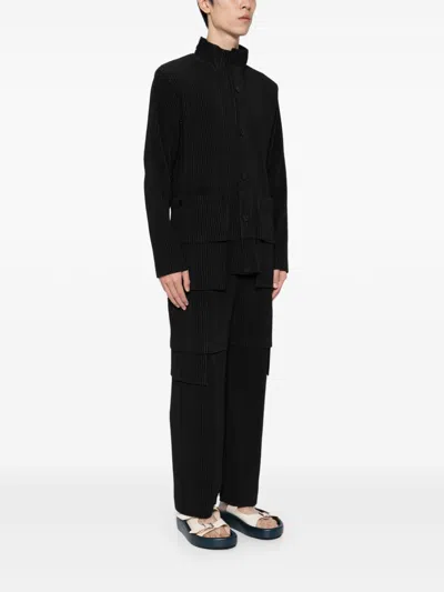 Issey Miyake Long Sleeve Shirt Featuring Large Front Pockets In Black