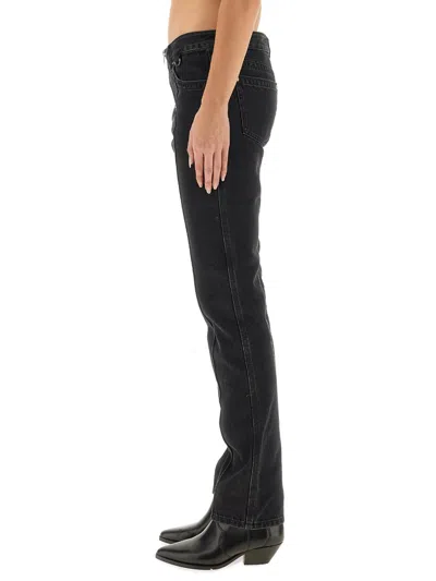Isabel Marant Five-pocket Trousers With Belt Loops And Contrast Stitching In Black