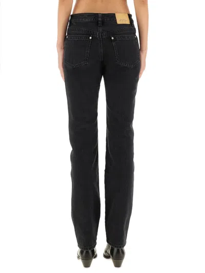 Isabel Marant Five-pocket Trousers With Belt Loops And Contrast Stitching In Black
