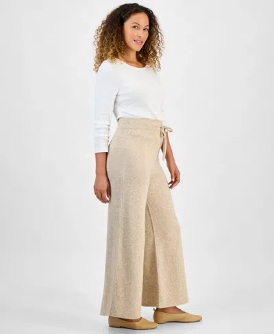 Style & Co Petite Lux Drawstring Pants, Macy's Exclusive In Neutral