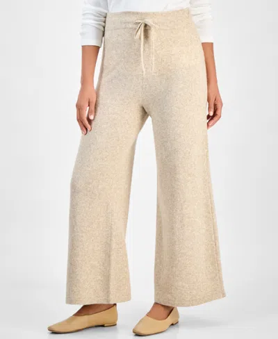 Style & Co Petite Lux Drawstring Pants, Macy's Exclusive In Neutral