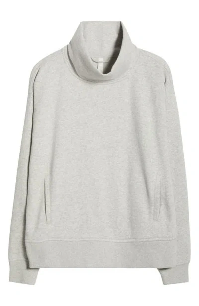 Zella Ultracozy Fleece Funnel Neck Top In Gray