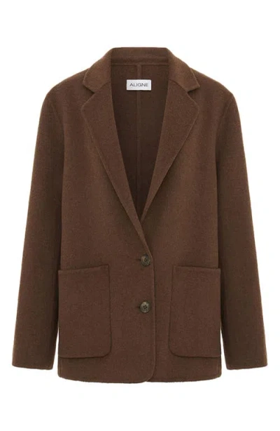 Aligne Orson Oversize Wool Blend Coat In Brown