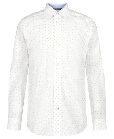 Tommy Hilfiger Boys 8-20 Long Sleeve Triangle Dot Geometric Print Shirt In White