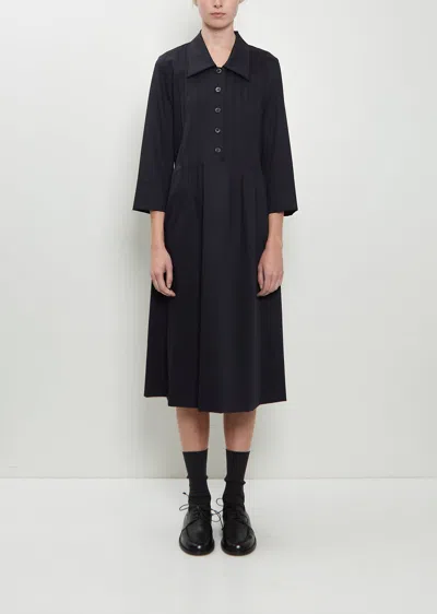 Margaret Howell Back Tie Wool Dress In Blue