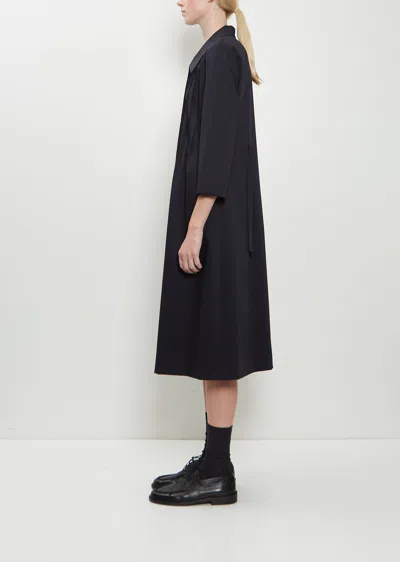 Margaret Howell Back Tie Wool Dress In Blue