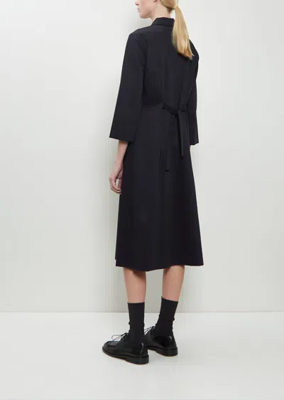 Margaret Howell Back Tie Wool Dress In Blue