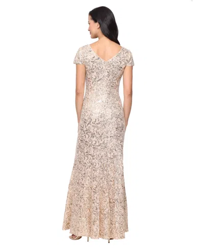 Alex Evenings Sequin Cord Lace A-line Evening Gown In Multi