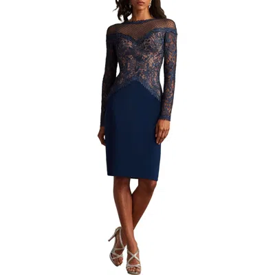 Tadashi Shoji Embroidered Lace Long Sleeve Cocktail Dress In Multi