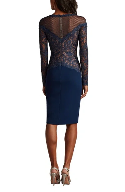 Tadashi Shoji Embroidered Lace Long Sleeve Cocktail Dress In Multi