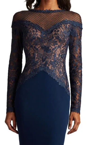 Tadashi Shoji Embroidered Lace Long Sleeve Cocktail Dress In Multi