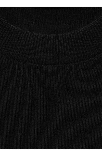 Mango Short Sleeve Sweater In Black