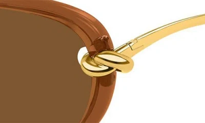 Bottega Veneta Women Two-tone Acetate And Metal Sunglasses In Brown