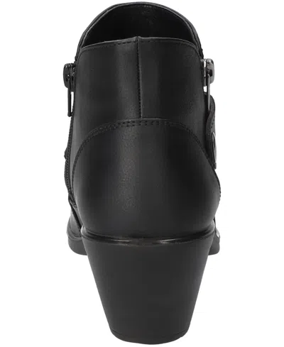 Easy Street Womens Fritzi Block Heel Booties In Black