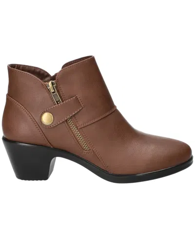 Easy Street Womens Fritzi Block Heel Booties In Brown
