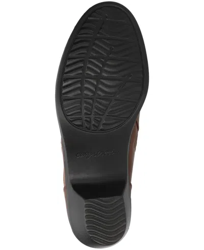 Easy Street Womens Fritzi Block Heel Booties In Brown