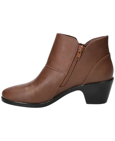 Easy Street Womens Fritzi Block Heel Booties In Brown