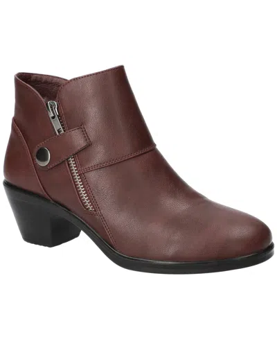 Easy Street Womens Fritzi Block Heel Booties In Burgundy