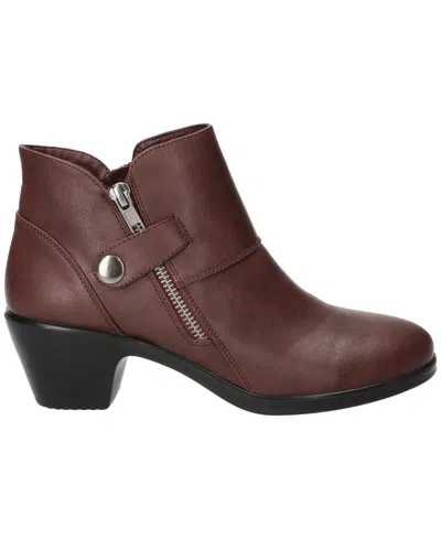 Easy Street Womens Fritzi Block Heel Booties In Burgundy