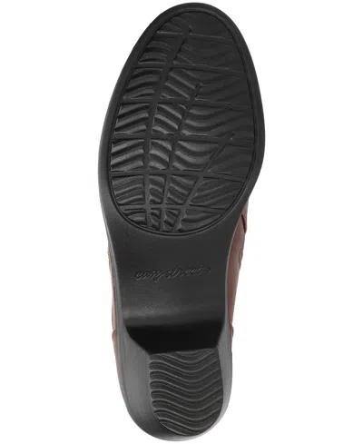 Easy Street Womens Fritzi Block Heel Booties In Burgundy