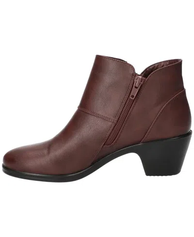 Easy Street Womens Fritzi Block Heel Booties In Burgundy