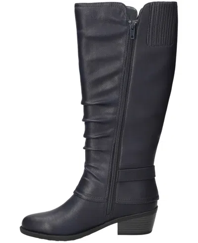 Easy Street Womens Tenille Flat Heel Riding Boots In Blue