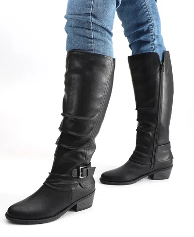 Easy Street Women's Tenille Plus Wide Calf Boots In Black
