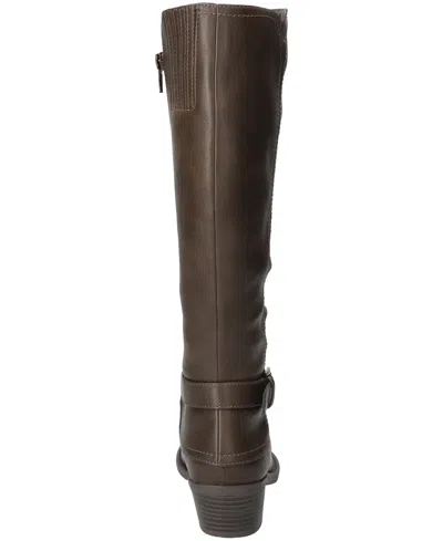 Easy Street Womens Tenille Flat Heel Riding Boots In Brown