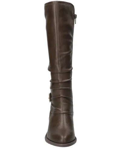Easy Street Womens Tenille Flat Heel Riding Boots In Brown